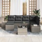 vidaXL Set Divano Giardino 6 Pezzi con Cuscini Rattan Nero in Polyrattan