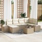 vidaXL Set di Divani da Giardino da 7 Pezzi con Cuscini in Polyrattan Marrone