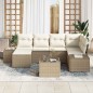 vidaXL Set di Divani da Giardino da 7 Pezzi con Cuscini in Polyrattan Marrone