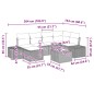 vidaXL Set di Divani da Giardino da 7 Pezzi con Cuscini in Polyrattan Marrone