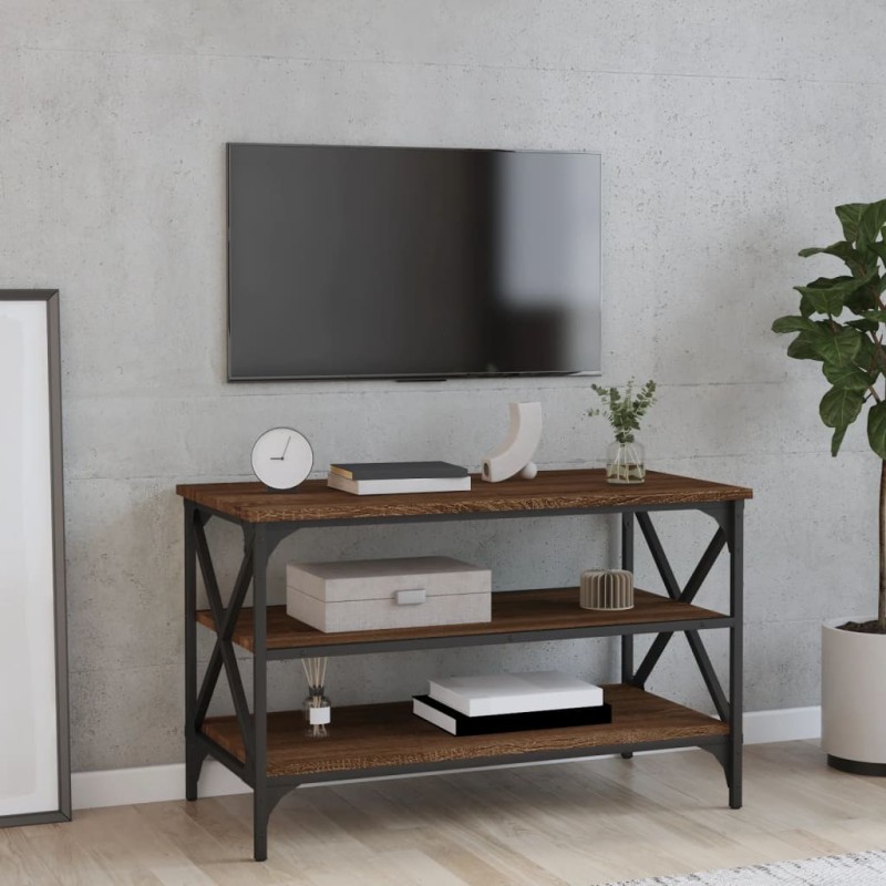 Mobile Porta TV Rovere Marrone 80x40x50 cm in Legno Multistrato Mobile Porta TV Rovere Marrone 80x40x50 cm in Legno Multistrato