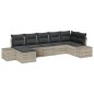 vidaXL Set Divano da Giardino 7 Pezzi con Cuscini Grigio Chiaro Rattan Sintetico