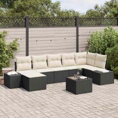 vidaXL Set Divano da Giardino da 7 Pezzi con Cuscini Rattan Poliestere Marrone