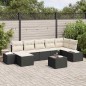 vidaXL Set Divano da Giardino da 7 Pezzi con Cuscini Rattan Poliestere Marrone