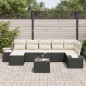 vidaXL Set Divano da Giardino da 7 Pezzi con Cuscini Rattan Poliestere Marrone