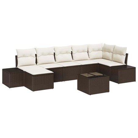 vidaXL Set di Sofà da Giardino 7 pezzi con Cuscini Grigio Polyrattan