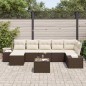 vidaXL Set di Sofà da Giardino 7 pezzi con Cuscini Grigio Polyrattan