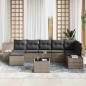 vidaXL Set Divano da Giardino da 7 Pezzi con Cuscini Grigi in Rattan Sintetico vidaXL Set Divano da Giardino da 7 Pezzi con Cuscini Grigi in Rattan Sintetico