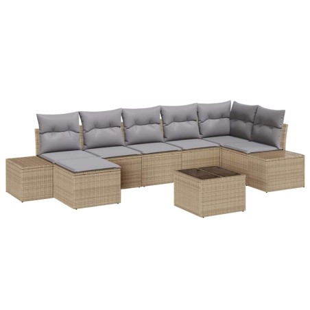 vidaXL Set Divano da Giardino 8 Pezzi con Cuscini in Polyrattan Nero