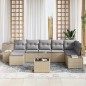 vidaXL Set Divano da Giardino 8 Pezzi con Cuscini in Polyrattan Nero