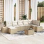 vidaXL Set di divani da giardino 8 pezzi con cuscini in polirattan marrone