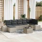 vidaXL Set di divani da giardino 8 pezzi con cuscini grigio in polyrattan