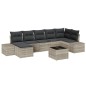 vidaXL Set di divani da giardino 8 pezzi con cuscini grigio in polyrattan