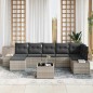 vidaXL Set di divani da giardino 8 pezzi con cuscini grigio in polyrattan
