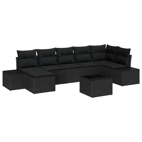vidaXL Set divano da giardino 8 pezzi con cuscini beige in polirattan