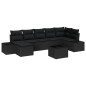 vidaXL Set divano da giardino 8 pezzi con cuscini beige in polirattan