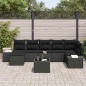 vidaXL Set divano da giardino 8 pezzi con cuscini beige in polirattan