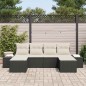 vidaXL Set divano da giardino 6 pezzi con cuscini Nero Polyrattan