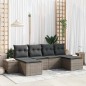 vidaXL Set Divano Giardino 6 Pezzi con Cuscini Grigio Polyrattan