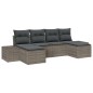vidaXL Set Divano Giardino 6 Pezzi con Cuscini Grigio Polyrattan