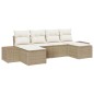 vidaXL Set Divano Giardino 6 Pezzi con Cuscini Beige Polyrattan