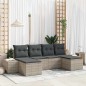 vidaXL Set di divani da giardino da 6 pezzi con cuscini Grigio chiaro Polyrattan