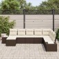 vidaXL Set giardino 8 pezzi con cuscini - Rattan polipropilene marrone