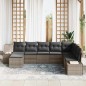 vidaXL Set di divani da giardino 8 pezzi con cuscini grigi in polirattan