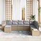 vidaXL Set da Giardino 8 Pezzi con Cuscini - Rattan Sintetico Beige