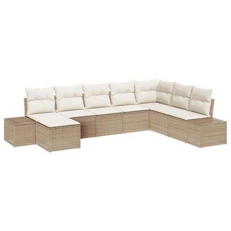 vidaXL Set Divano da Giardino 8 pcs Beige 319 x 209 x 85 cm Rattan PE