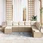 vidaXL Set Divano da Giardino 8 pcs Beige 319 x 209 x 85 cm Rattan PE