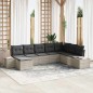 vidaXL Set da Giardino 8 Pezzi con Cuscini - Grigio Chiaro in Rattan Sintetico