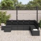 vidaXL Set di divani da giardino 8 pezzi, con cuscini neri in polyrattan. vidaXL Set di divani da giardino 8 pezzi, con cuscini neri in polyrattan.