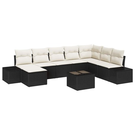 vidaXL Set Divano da Giardino di 8 Pezzi con Cuscini in Rattan Polietilene Marrone
