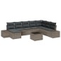 vidaXL Set divano da giardino 8 pezzi con cuscini - Polyrattan nero
