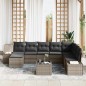vidaXL Set divano da giardino 8 pezzi con cuscini - Polyrattan nero