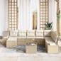 vidaXL Set da Giardino - 9 Pezzi in Rattan Sintetico Marrone con Cuscini vidaXL Set da Giardino - 9 Pezzi in Rattan Sintetico Marrone con Cuscini
