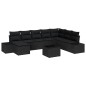 vidaXL Set di divani da giardino composto da 9 pezzi con cuscini in polirattan beige