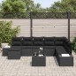 vidaXL Set di divani da giardino composto da 9 pezzi con cuscini in polirattan beige