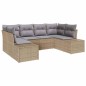 vidaXL Set Divano da Giardino in 6 Pezzi con Cuscini Beige in Rattan Polietilene