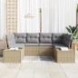 vidaXL Set Divano da Giardino in 6 Pezzi con Cuscini Beige in Rattan Polietilene