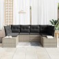 vidaXL Set di divani da giardino 6 pezzi con cuscini Grigio chiaro Polyrattan