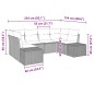 vidaXL Set di divani da giardino 6 pezzi con cuscini Grigio chiaro Polyrattan