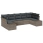 vidaXL Set da giardino a 7 pezzi con cuscini grigio polyrattan