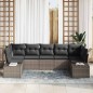vidaXL Set da giardino a 7 pezzi con cuscini grigio polyrattan