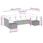 vidaXL Set di Divani da Giardino 7 Pezzi con Cuscini Grigio Chiaro in Rattan Polietileno