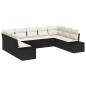 vidaXL Set da giardino 9 pezzi con cuscini - Polyrattan nero vidaXL Set da giardino 9 pezzi con cuscini - Polyrattan nero