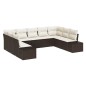 vidaXL Set di divani da giardino 9 pezzi con cuscini – Polyrattan marrone