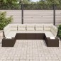 vidaXL Set di divani da giardino 9 pezzi con cuscini – Polyrattan marrone