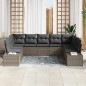 vidaXL Set Divano da Giardino 9 Pezzi con Cuscini - Polyrattan Grigio